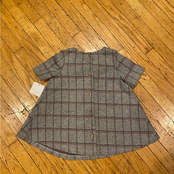The sweetest Tahari BNWT grey plaid dress with beautiful velvet deep red bow. - Picture 4 of 5